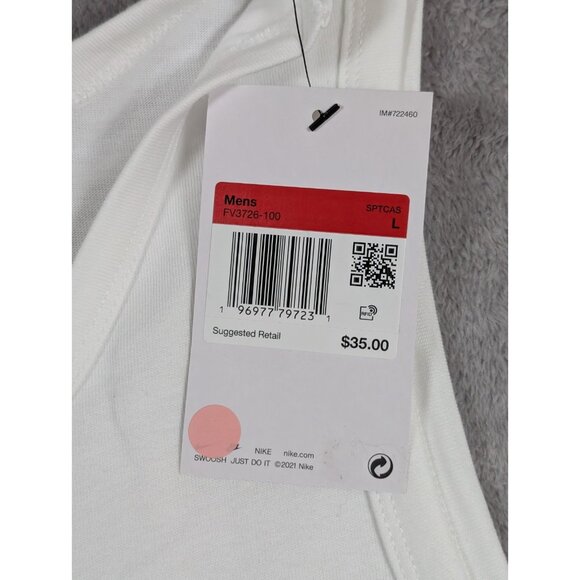Nike Sportswear Mens Tank Top Large White Graphic Print Streetwear Training - Picture 5 of 12